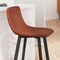 Merrick Lane Oretha Set of 2 Modern Upholstered Stools with Contoured, Low Back Bucket Seats and Iron Frames
